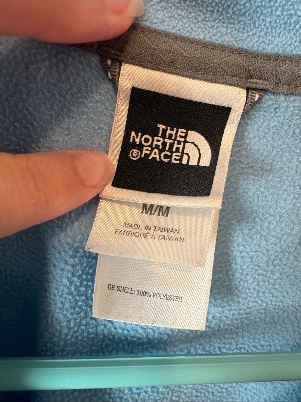 The North Face Women’s Light Blue Quarter-Zip Fleece Pullover TKA 100 size - Picture 2 of 3